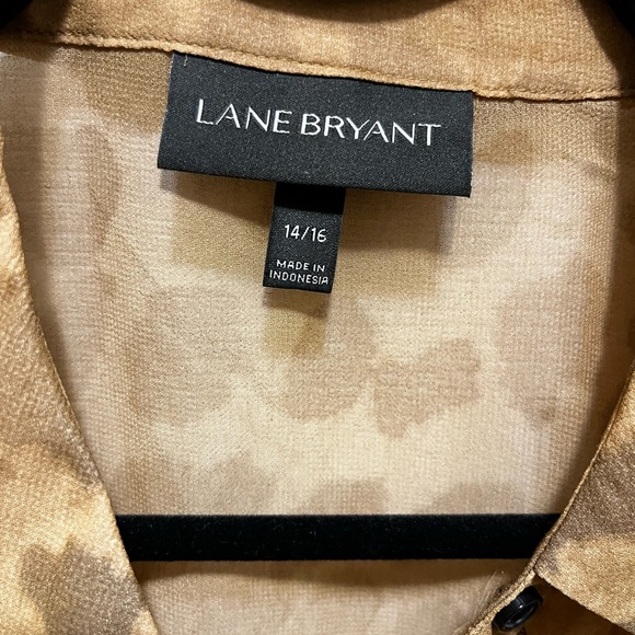 Lane Bryant Cheetah Print Sheer Long sleeved Button Up Top Sz 14/16 - Picture 6 of 11